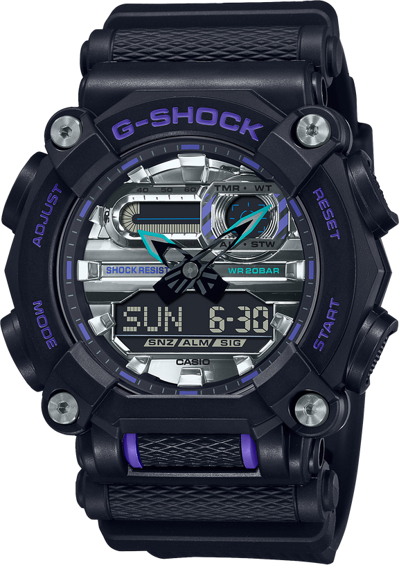G-SHOCK Garish Color Series Black & Purple Analog-Digital Men's Watch