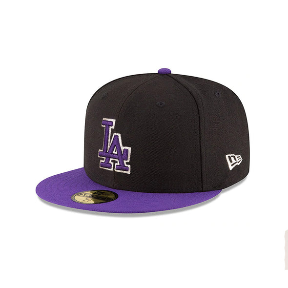 Los Angeles Dodgers Black Purple 2 Tone 59Fifty Fitted Hat