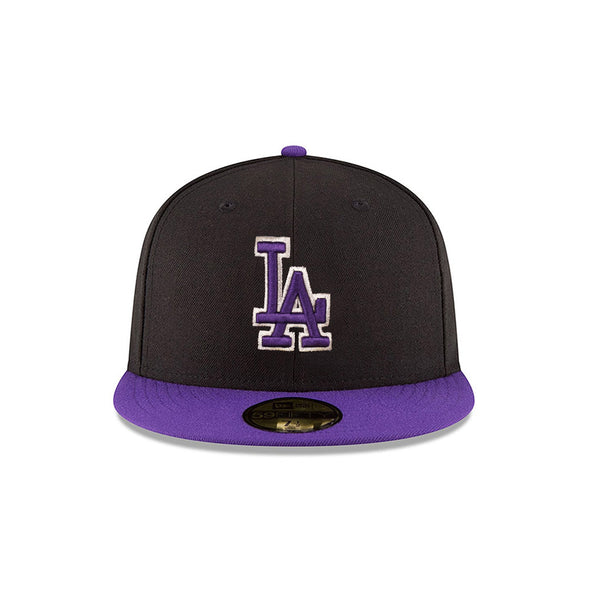 Los Angeles Dodgers Black Purple 2 Tone 59Fifty Fitted Hat