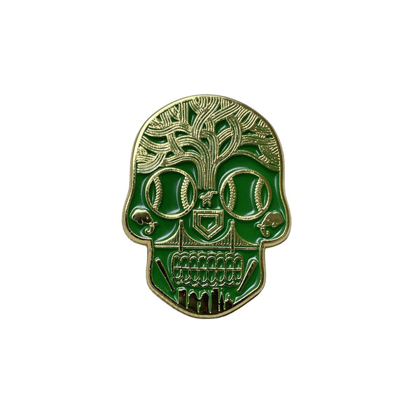 CrownMinded Oakland Athletics Skull Green Gold Cap Pin