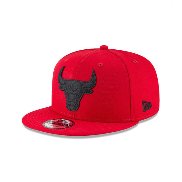 Chicago Bulls Scarlet Red On Black 9Fifty Snapback
