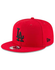 Los Angeles Dodgers Scarlet Red on Black 9Fifty Snapback