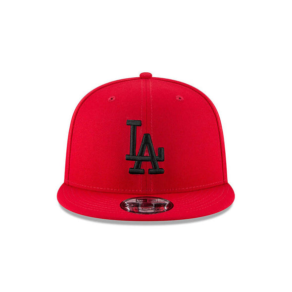 Los Angeles Dodgers Scarlet Red on Black 9Fifty Snapback
