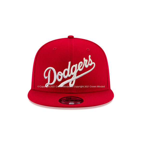 Los Angeles Dodgers Wordmark Scarlet Red on White 9Fifty Snapback
