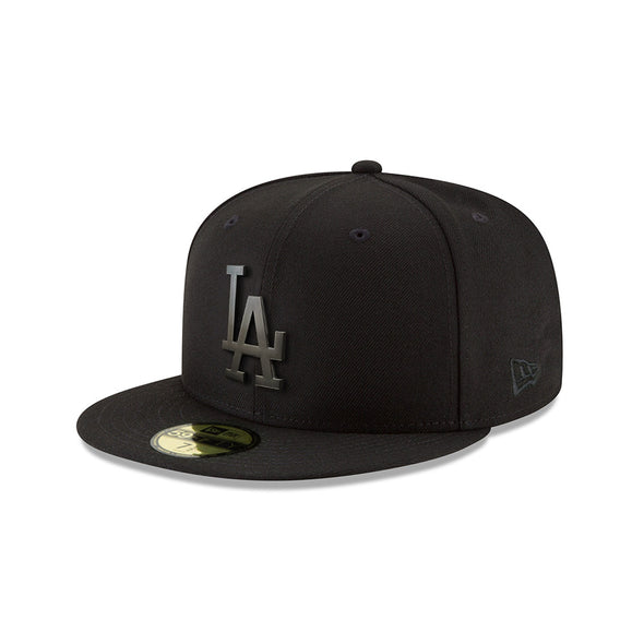 Los Angeles Dodgers Black on Black Metal Badge 59Fifty Fitted