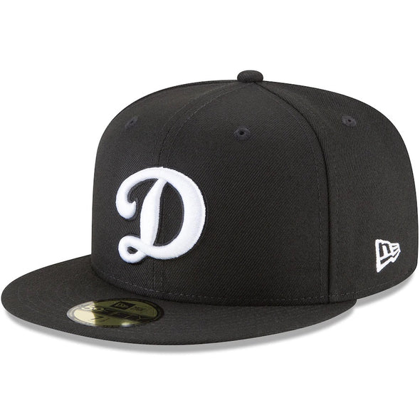 Los Angeles Dodgers D MLB Basic Black on White 59Fifty Fitted Hat