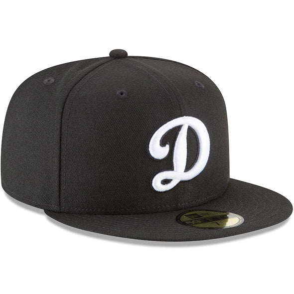 Los Angeles Dodgers D MLB Basic Black on White 59Fifty Fitted Hat