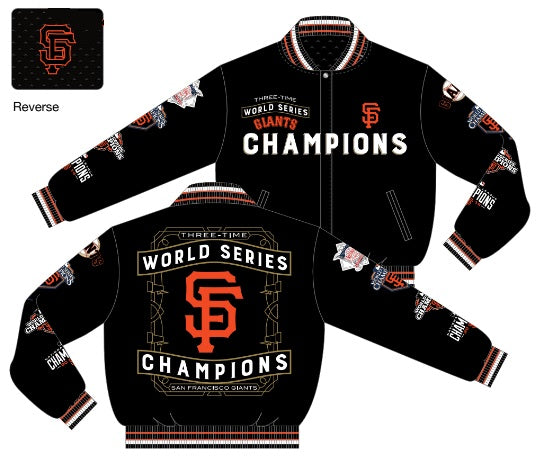 San Francisco Giants 3 Time World Series Champions Reversible Jacket