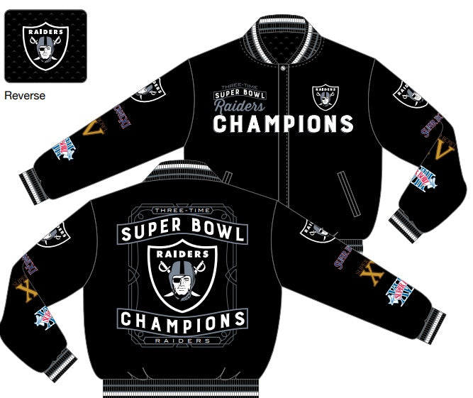 Las Vegas Raiders 3 Time Super Bowl Champions Reversible Las Vegas Raiders 3 Time Super Bowl Champions Reversible