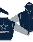 Dallas Cowboys Hooded Jacket with Fleece Sleeves Reversible Jacket