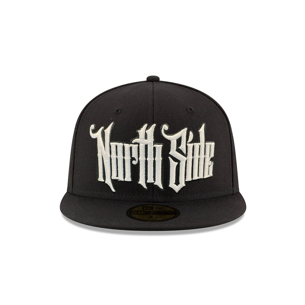 North Side Graffiti Font Black on White 59Fifty Fitted – CROWN MINDED