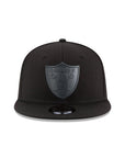 Las Vegas Raiders Black on Black Metal Badge NFL 9Fifty Snapback