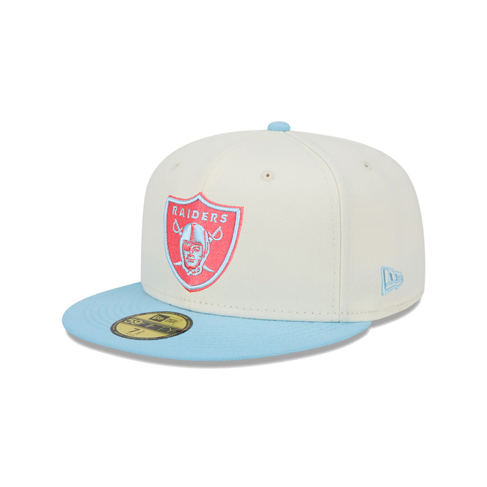 Las Vegas Raiders Chrome White 59FIFTY Fitted Cap