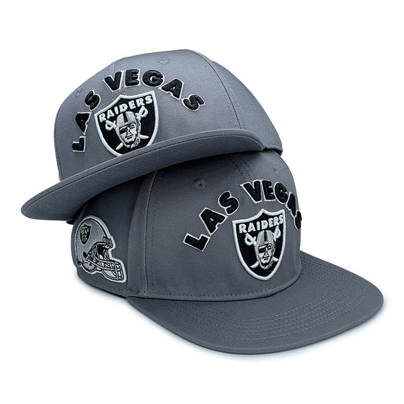 Pro Standard Las Vegas Raiders Stacked Logo Gray NFL Side Patch Snapback
