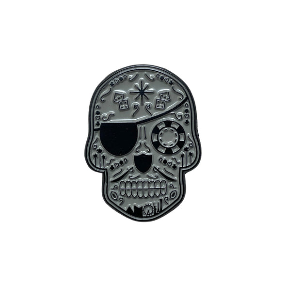 CrownMinded Las Vegas Raiders Grey Black Skull Cap Pin