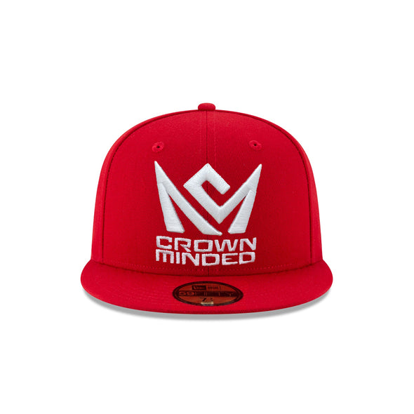 CrownMinded Scarlet Red on White 59Fifty Fitted