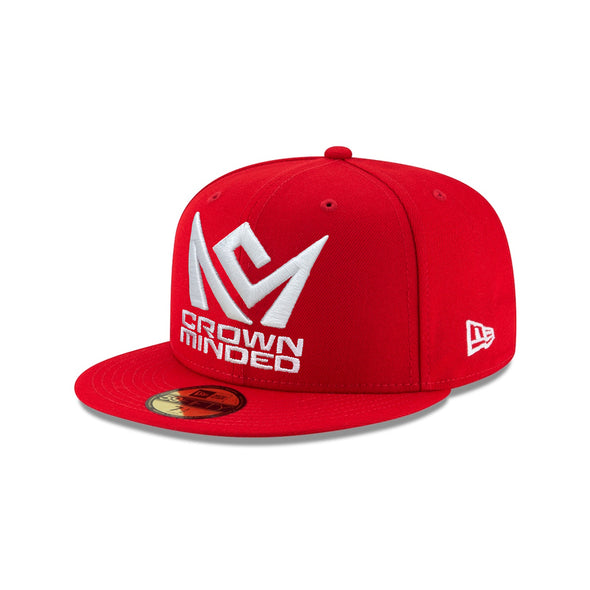 CrownMinded Scarlet Red on White 59Fifty Fitted