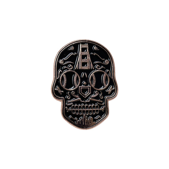 CrownMinded San Francisco Giants Black Rose Gold Skull Cap Pin