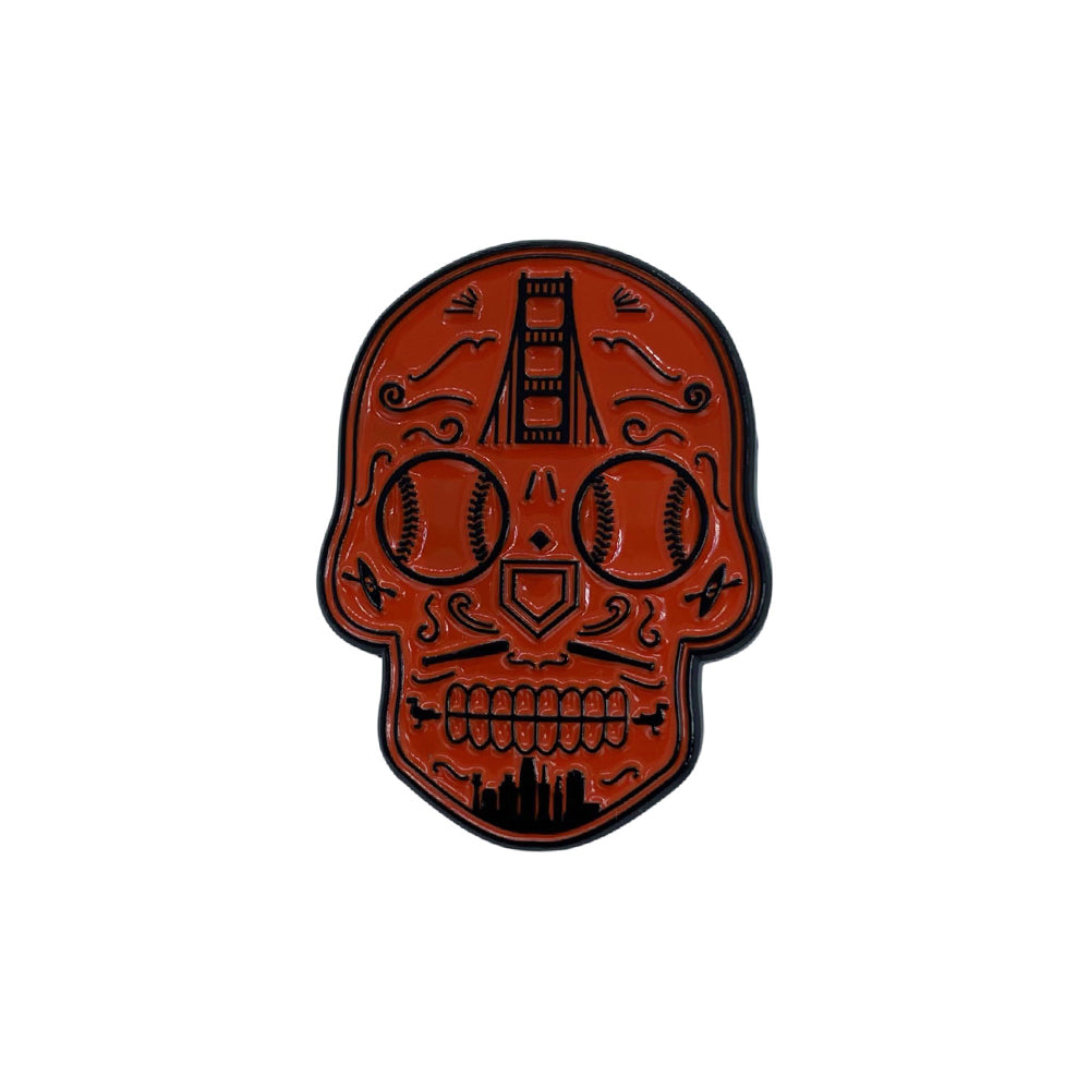 CROWNMINDEDPIN CrownMinded San Francisco Giants Orange Black Skull Cap Pin