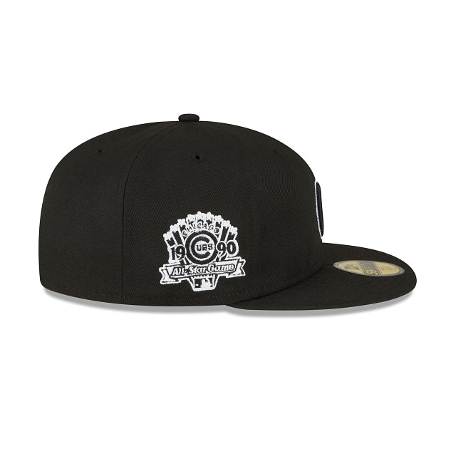 Chicago Cubs Black White ASG Side Patch 59Fifty Fitted