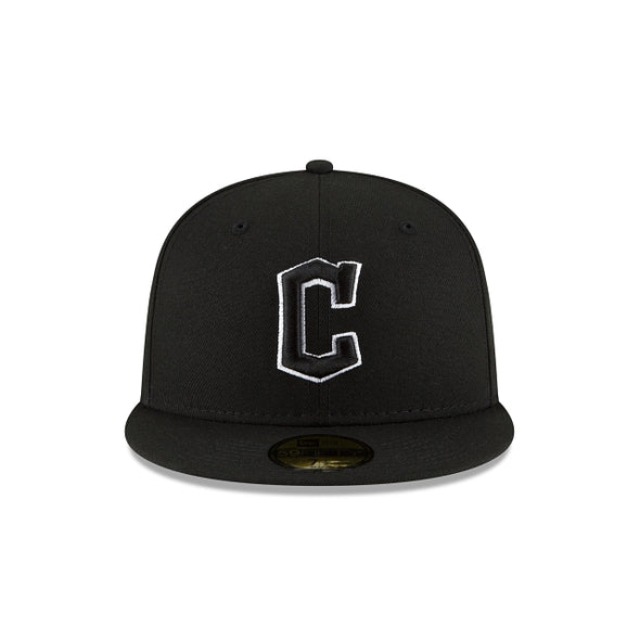 Cleveland Guardians MLB Basic Black on White 59Fifty Fitted Hat