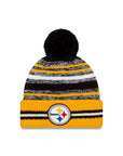 Pittsburgh Steelers New Era 2021 NFL Sideline Sport Official Pom Knit Beanie