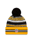 Pittsburgh Steelers New Era 2021 NFL Sideline Sport Official Pom Knit Beanie