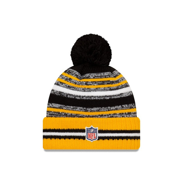 Pittsburgh Steelers New Era 2021 NFL Sideline Sport Official Pom Knit Beanie