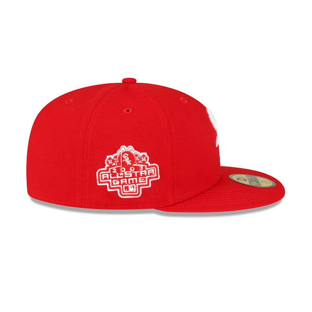 Chicago White Sox Scarlet Red White ASG Side Patch 59Fifty Fitted