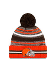 Cleveland Browns New Era 2021 NFL Sideline Sport Official Pom Knit Beanie