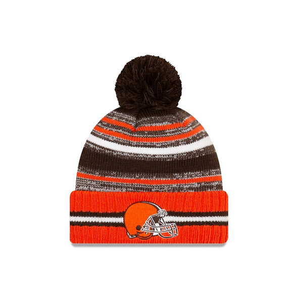 Cleveland Browns New Era 2021 NFL Sideline Sport Official Pom Knit Beanie