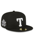 Texas Rangers Black White 1995 All Star Game Side Patch 59Fifty Fitted