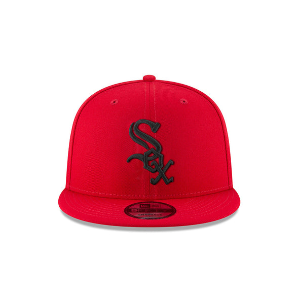 Chicago White Sox Scarlet Red On Black 9Fifty Snapback