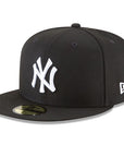New York Yankees MLB Basic Black on White 59Fifty Fitted Hat