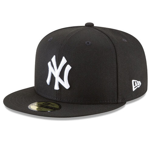 New York Yankees MLB Basic Black on White 59Fifty Fitted Hat
